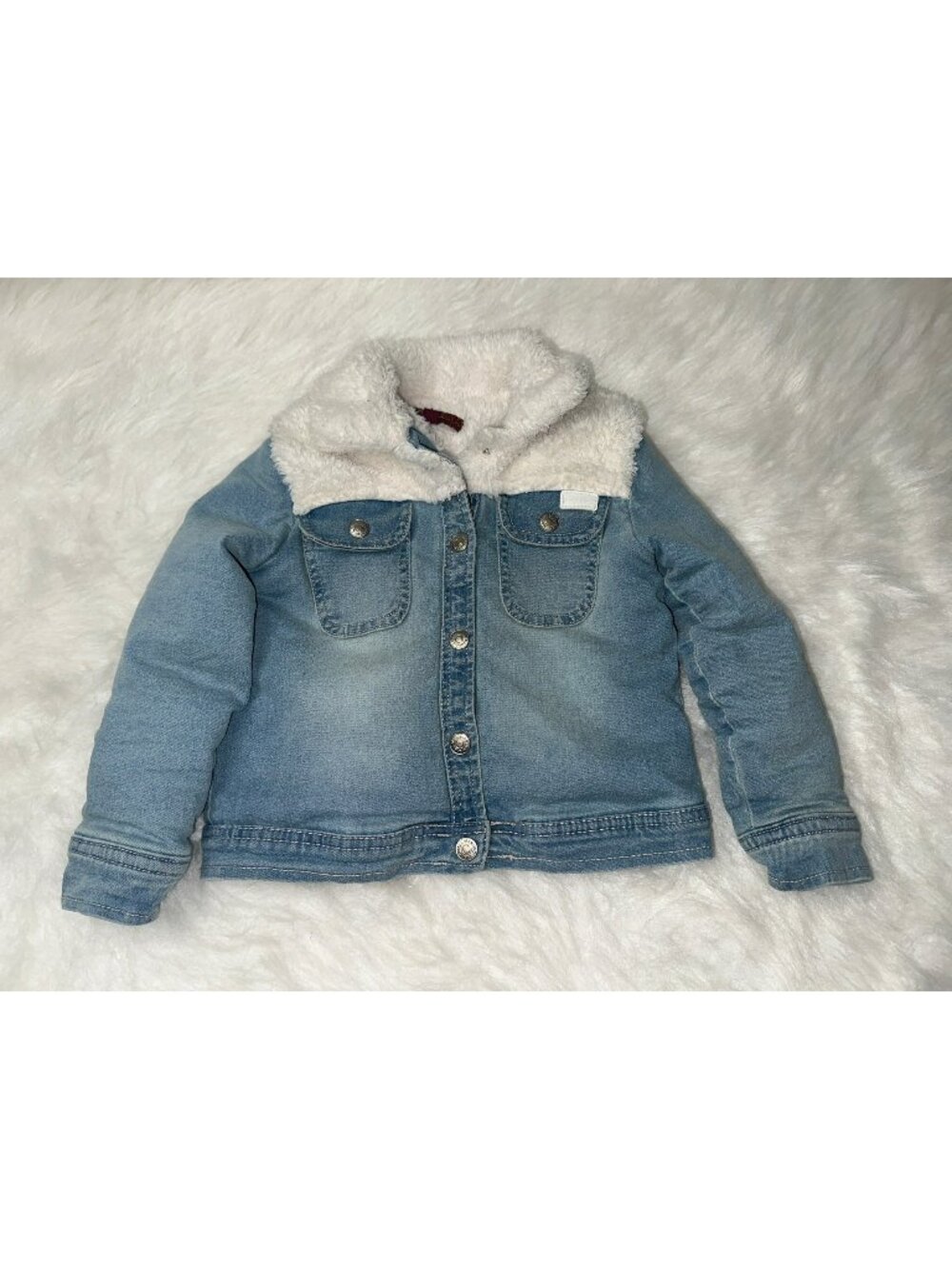 7 For All Mankind 4T Child Denim Faux Sherpa Lined Jacket
